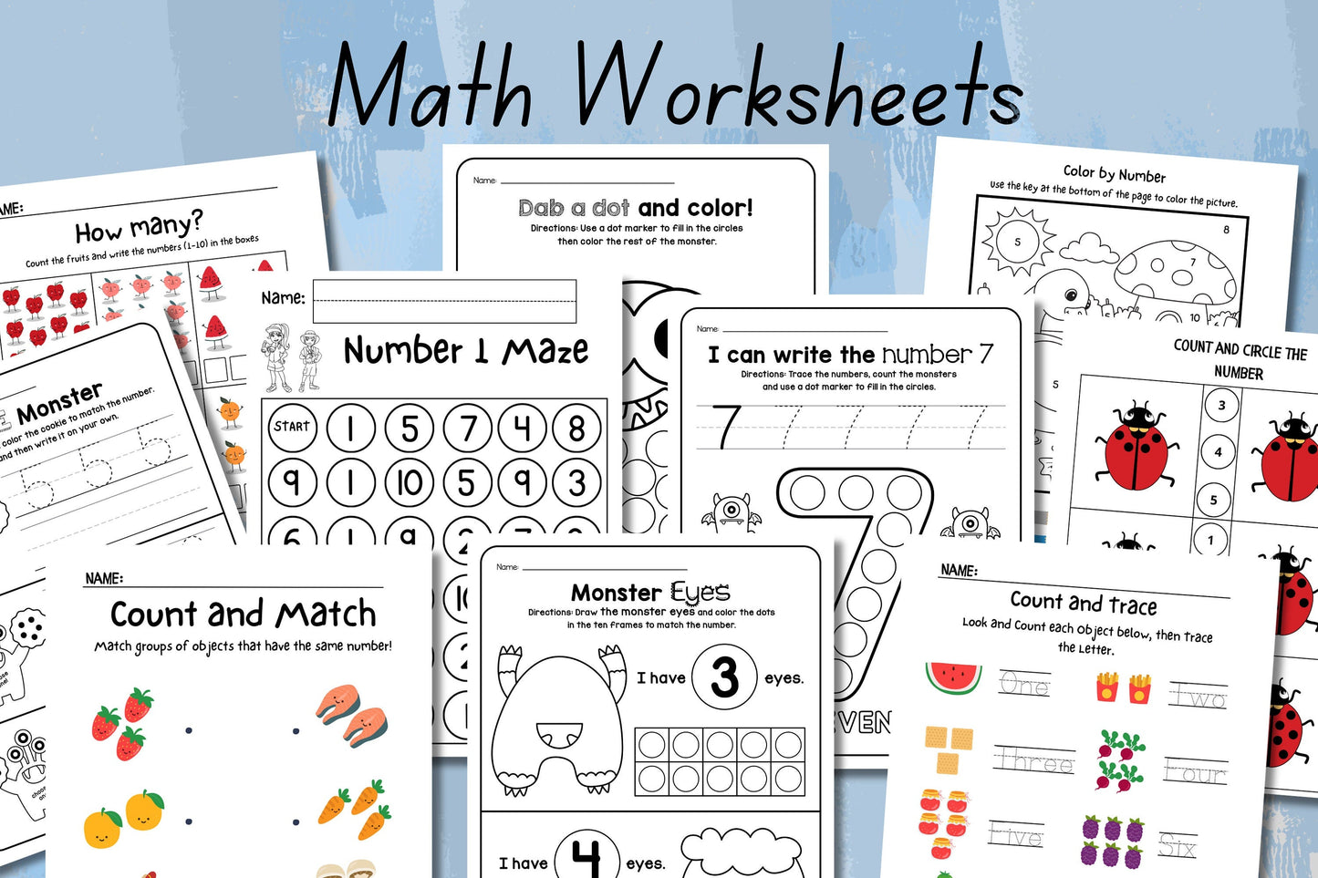 600+ Kids Learning Printable Activity Worksheets Bundle